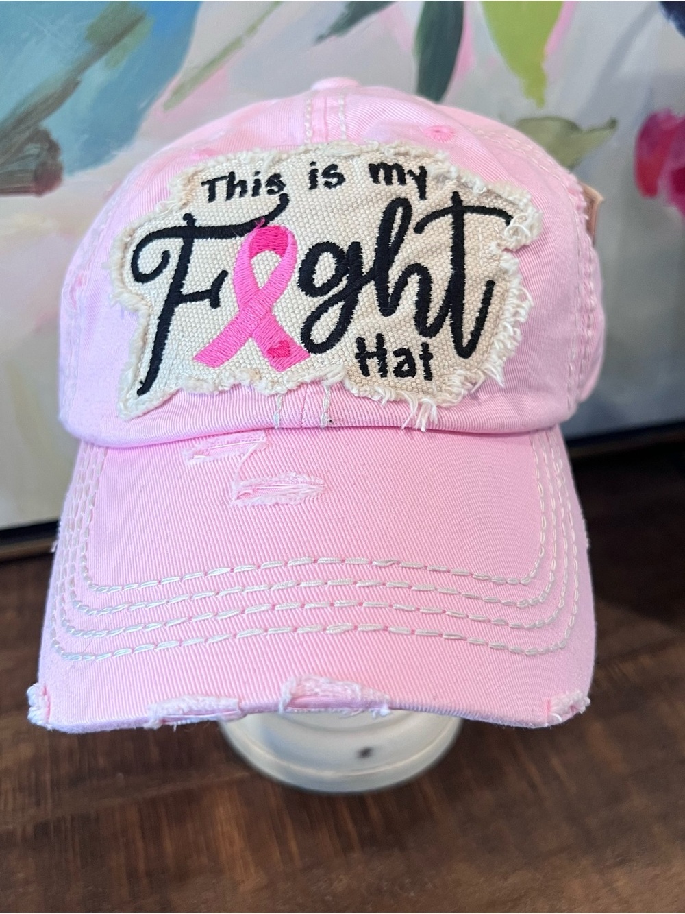 Pink "This is my Fight Hat" Baseball Cap Breast Cancer Awareness